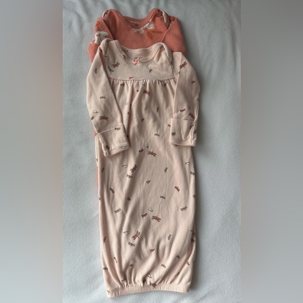 3 month old Carters baby girl pink floral nightgown set of 2
